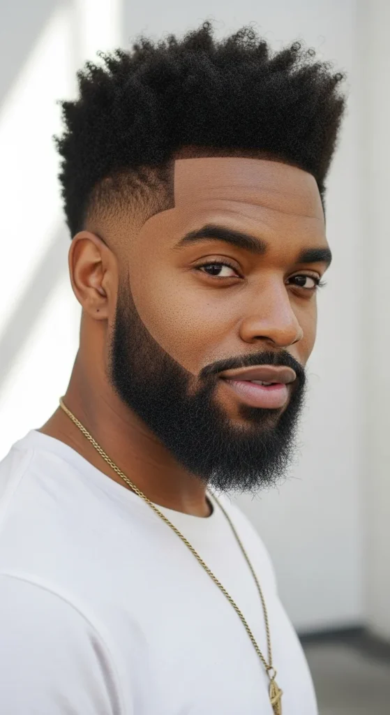afro-fade-with-shaped-beard