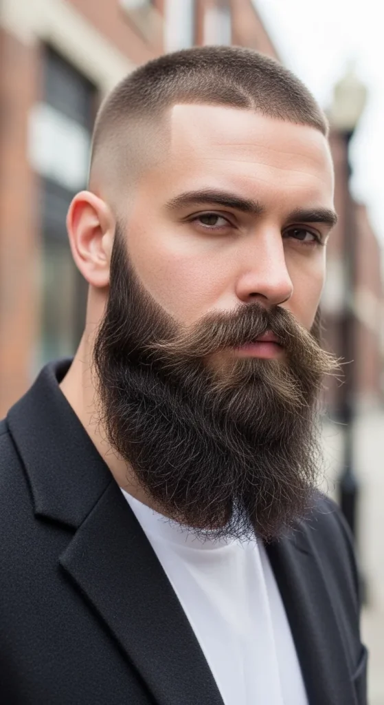 buzz-cut-fade-with-long-beard