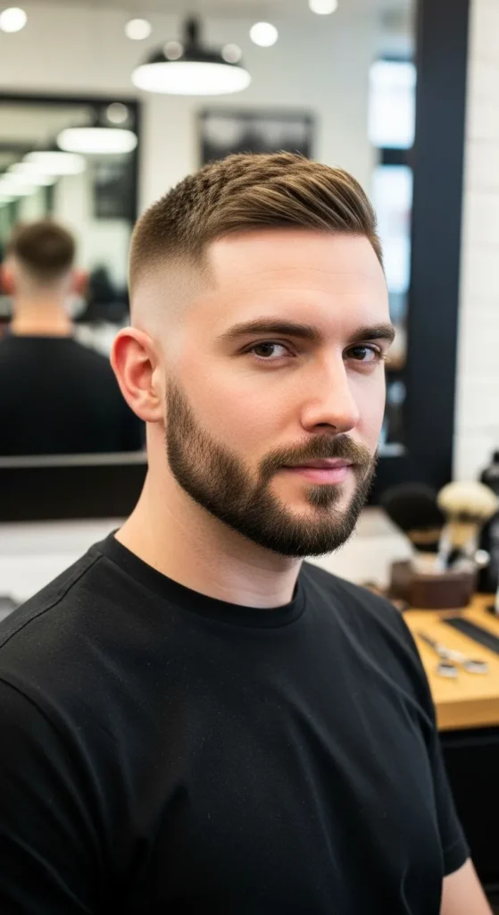 crew-cut-fade-with-short-beard