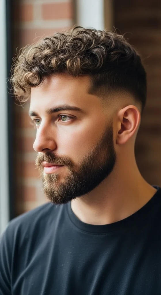 curly-top-fade-with-medium-beard