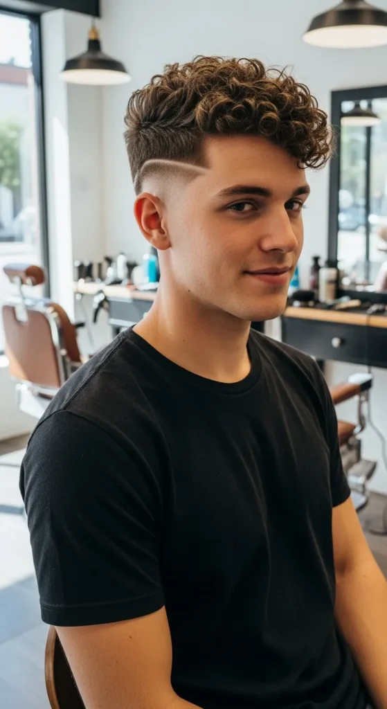 Curly-Top-with-Line-Design