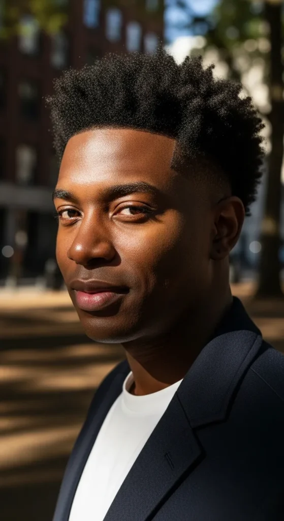 Medium-Afro-with-Layered-Fade