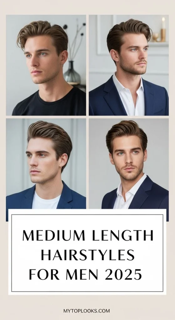 Hairstyles for Thick Hair: Best Cuts, Styling Tips, and Easy Care Ideas 7 Medium-Length-Hairstyles-for-Men-2025-_-Slicked-Back-Flow-Volume