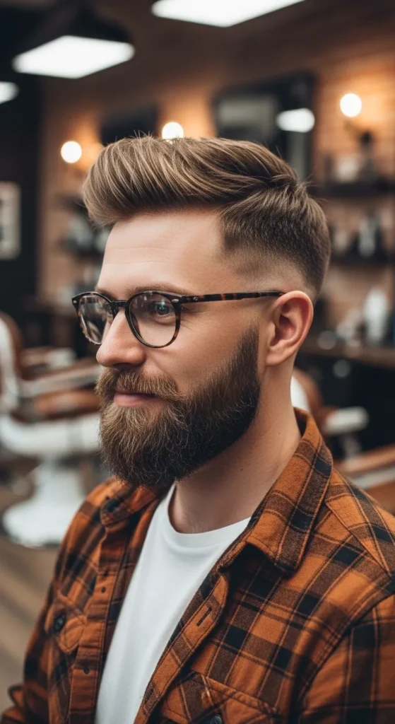 messy-top-fade-with-beard-blend