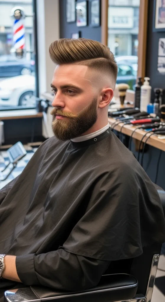 mohawk-fade-with-beard-blend