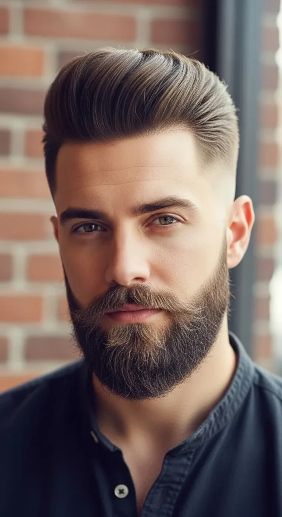 pompadour-fade-with-beard