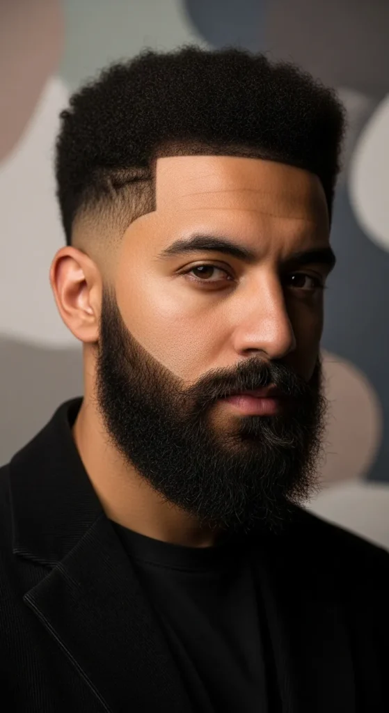Short-Afro-with-Beard-Blend