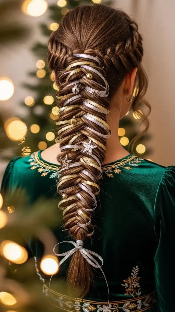 fishtail-braid-with-metallic-ribbon