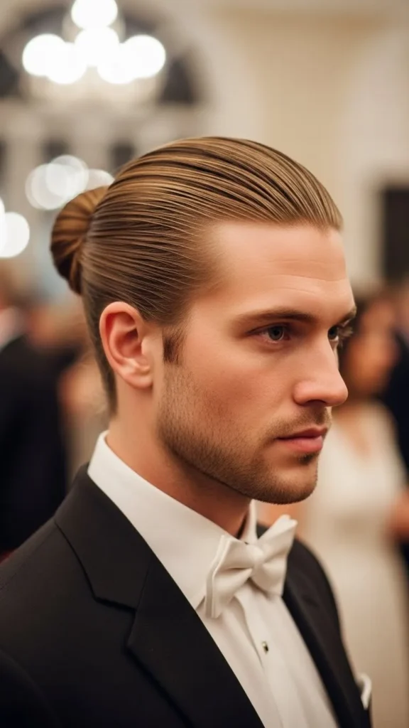 Glossy-Low-Chignon-for-Formal-Nights