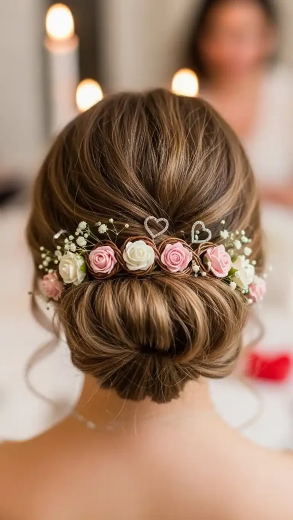 15 Feminine Valentine’s Day Hairstyles for Every Occasion 4 messy-low-bun