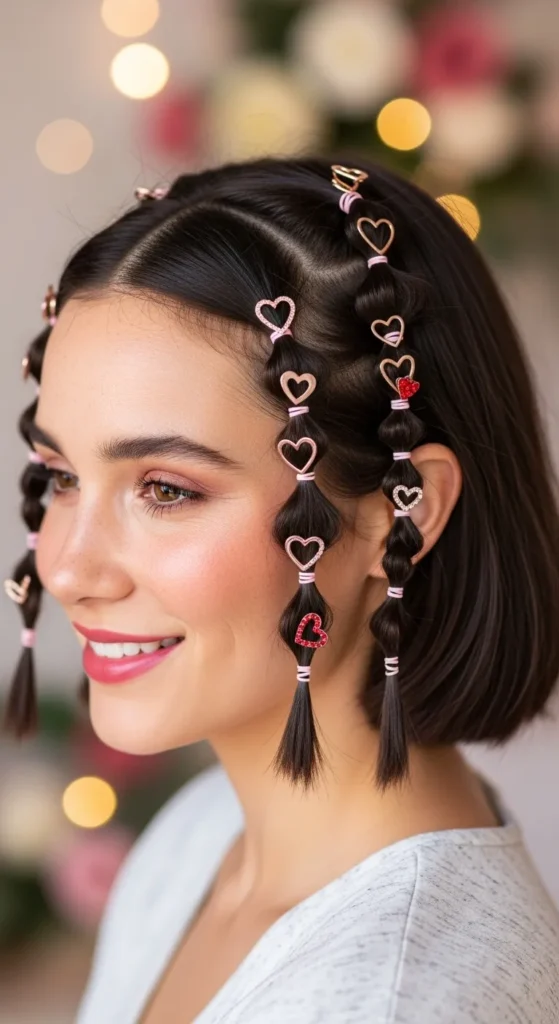 15 Valentine Hairstyles for Short Hair That Look Romantic and Chic 11 mini-twisted-pigtails