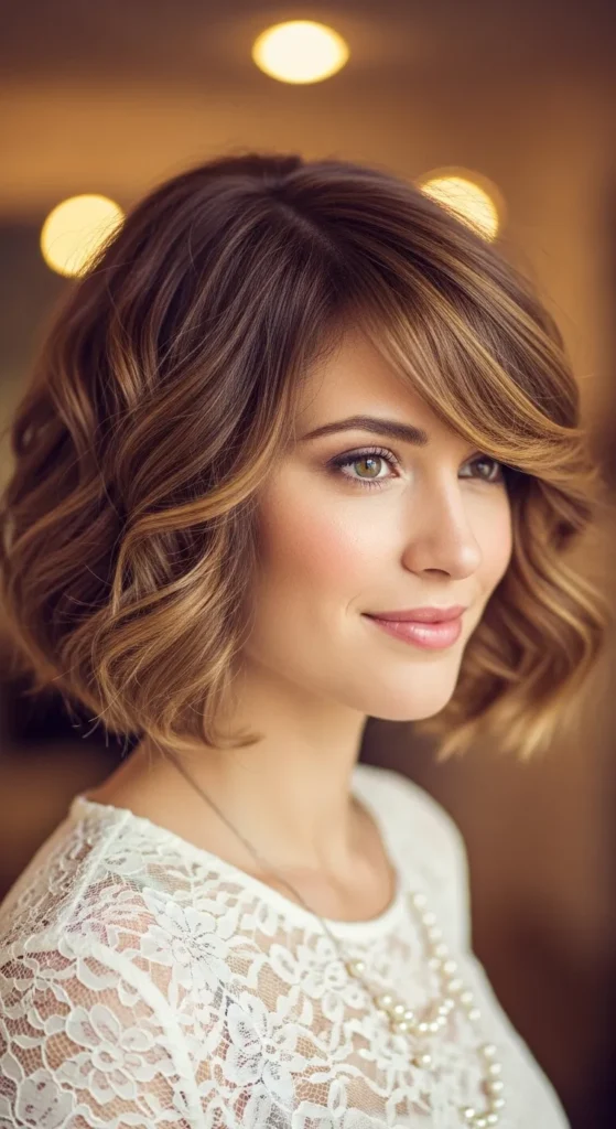 15 Valentine Hairstyles for Short Hair That Look Romantic and Chic 10 side-swept-curly-fringe