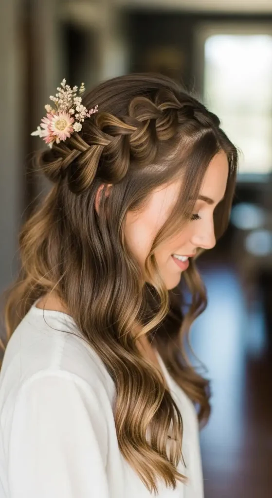 17 Quick Valentine’s Hairstyles for Women That Feel Effortless 4 boho-half-up-braid-2