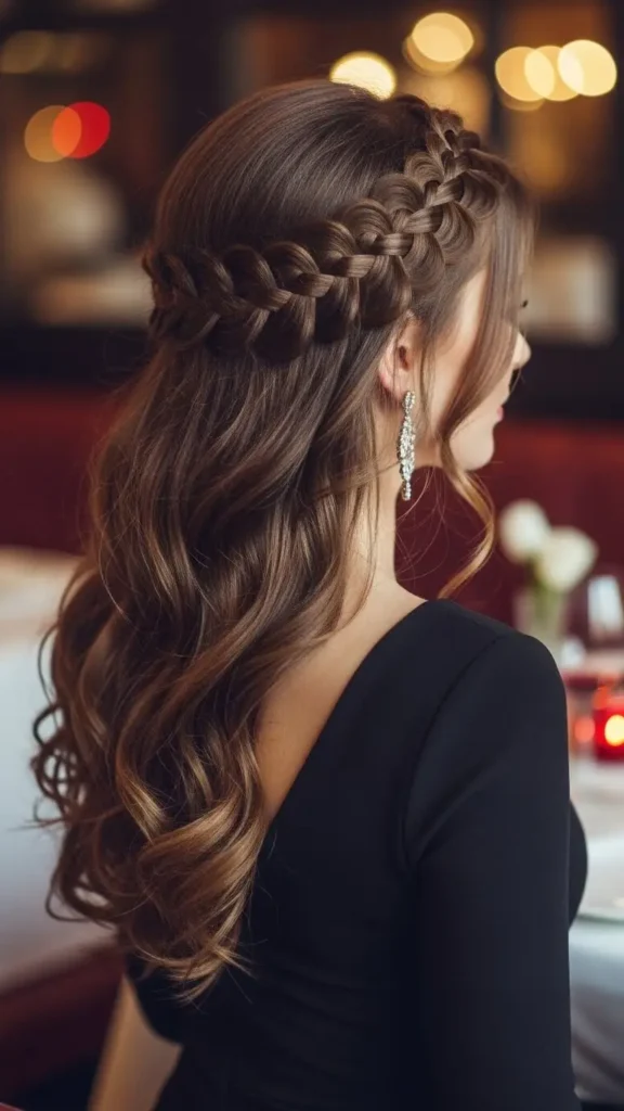17 Gorgeous Valentine Date Night Hairstyle for Women to Try for a Romantic Look 10 braided-headband