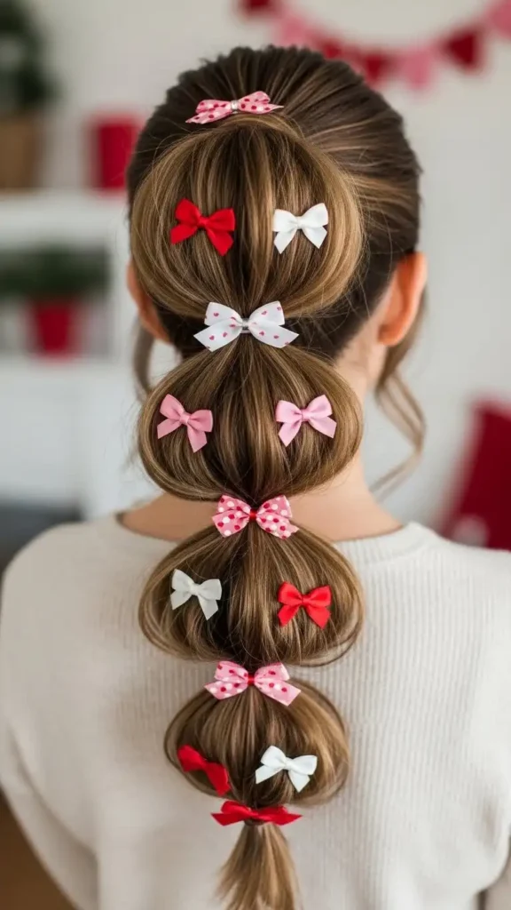 bubble-ponytail-with-bows