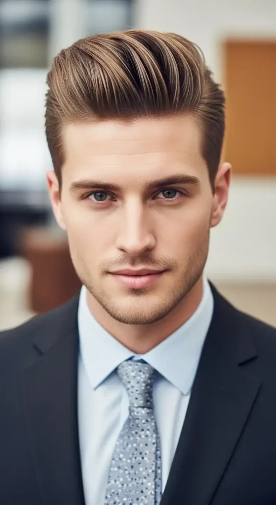 15+ Top Business Haircuts for Men That Look Polished and Smart 9 business-pompadour-cut