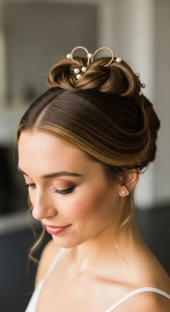 17 Quick Valentine’s Hairstyles for Women That Feel Effortless 18 chic-ballerina-heart-bun-2
