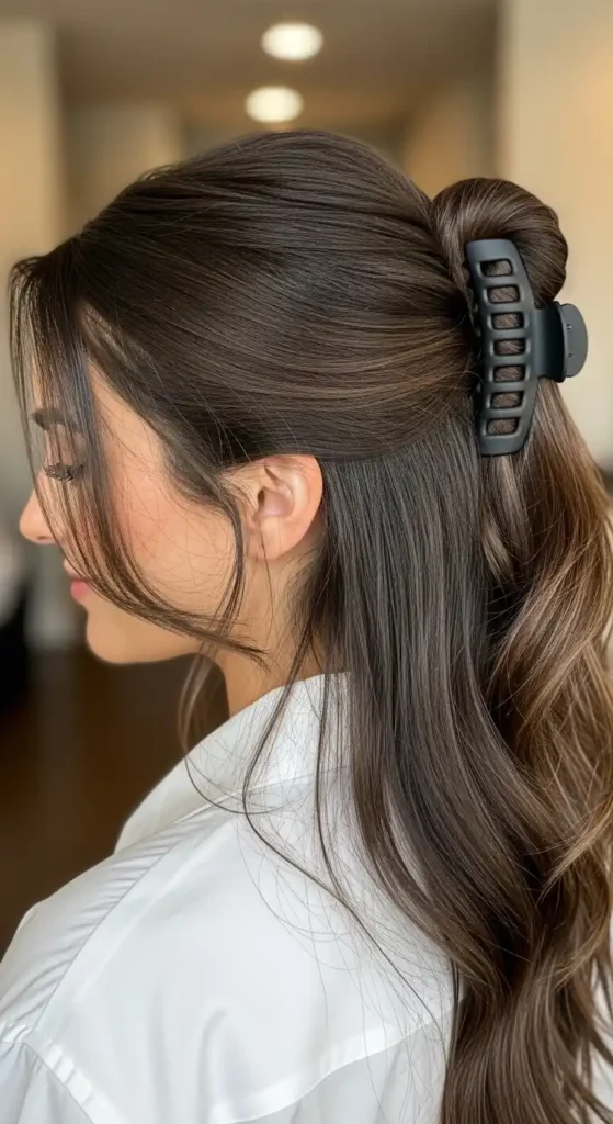 claw-clip-half-up-style-for-long-hair