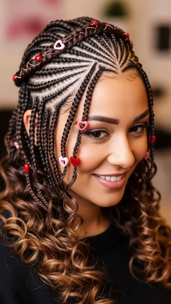 18 Valentine Curly Hairstyles for Women to Create a Beautiful Makeover 7 crowned-cornrows