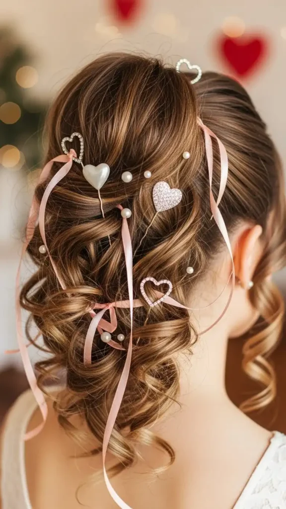 18 Valentine Curly Hairstyles for Women to Create a Beautiful Makeover 15 cupids-party-pony
