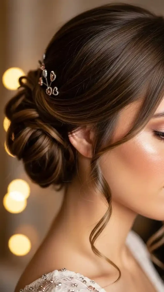 elegant-low-side-bun-with-loose-curls