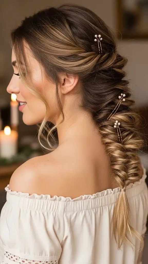 18 Romantic Valentines Day Hairstyles for an Elegant Date Look 6 fishtail-braid-with-a-twist-romantic-valentines-day-hairstyles