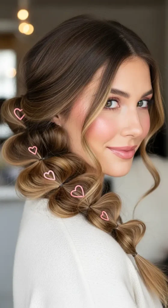 17 Quick Valentine’s Hairstyles for Women That Feel Effortless 12 flirty-bubble-braid