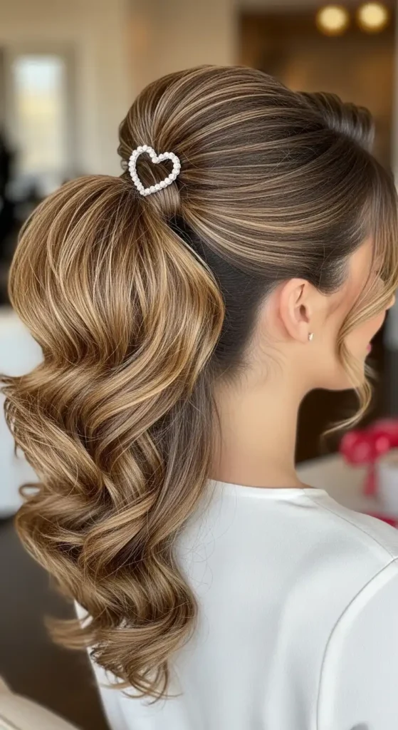 Top 18 Valentine’s Cute Hairstyles for Women to Try on Date Night 9 glamorous-voluminous-ponytail-1