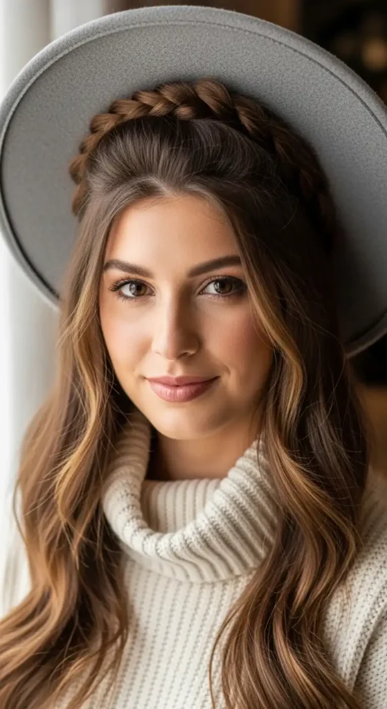 half-up-twisted-crown-under-hat