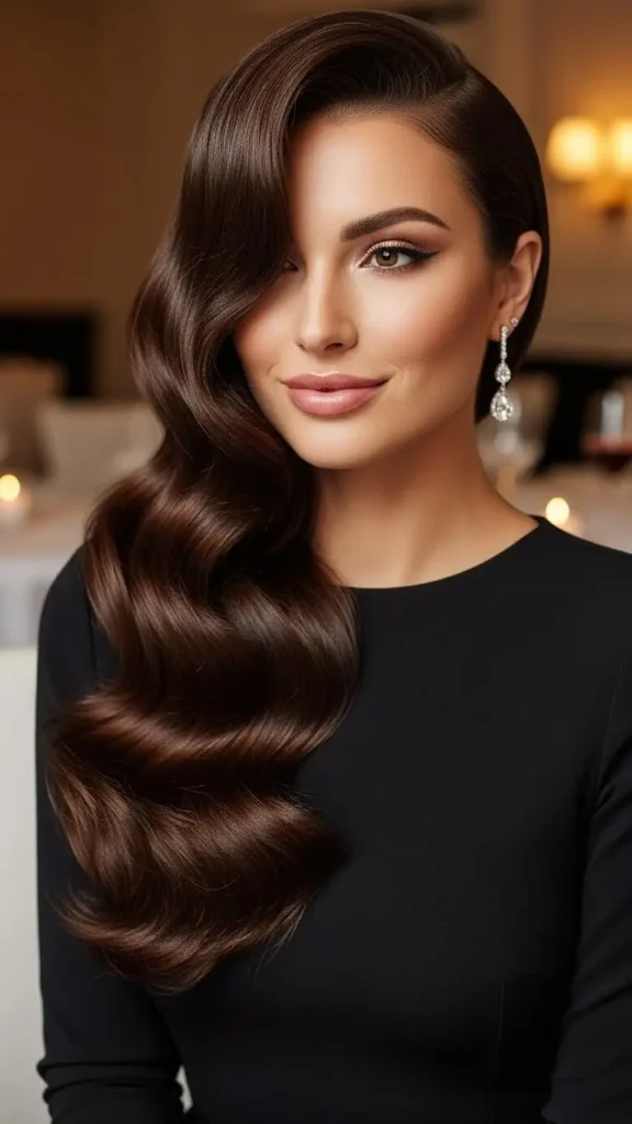 17 Gorgeous Valentine Date Night Hairstyle for Women to Try for a Romantic Look 9 hollywood-waves