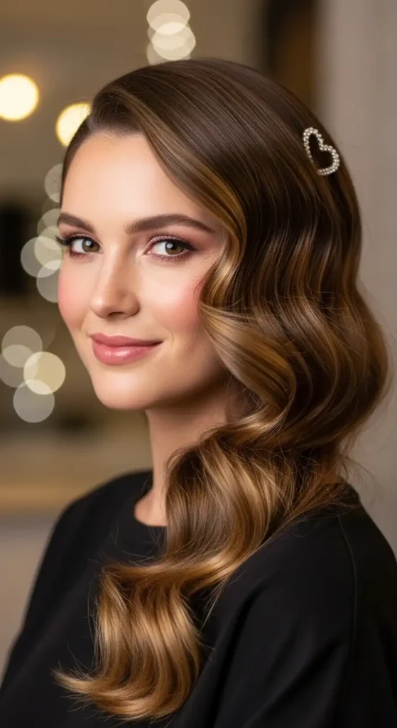 Top 18 Valentine’s Cute Hairstyles for Women to Try on Date Night 7 hollywood-waves-2