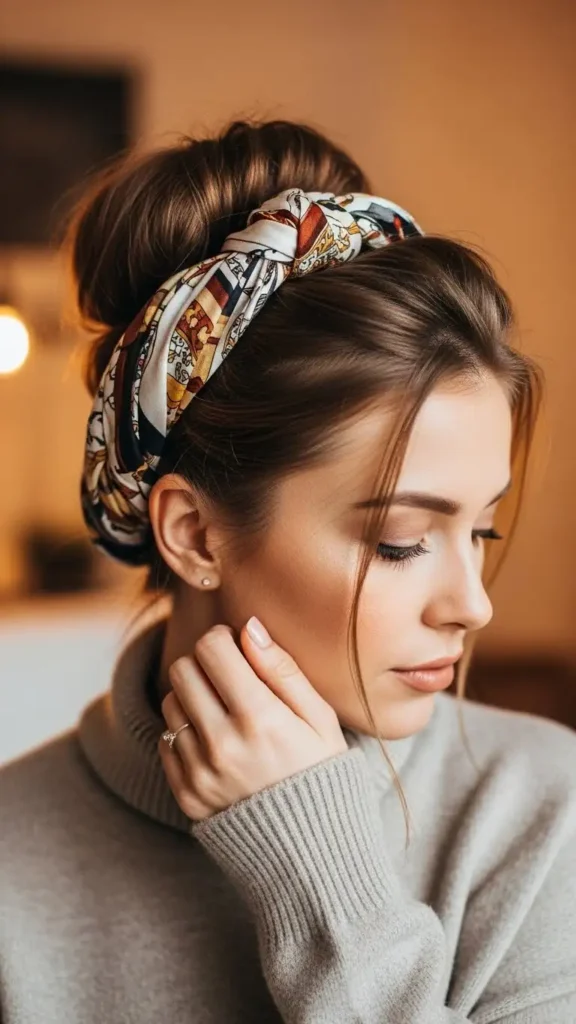 knotted-scarf-updo