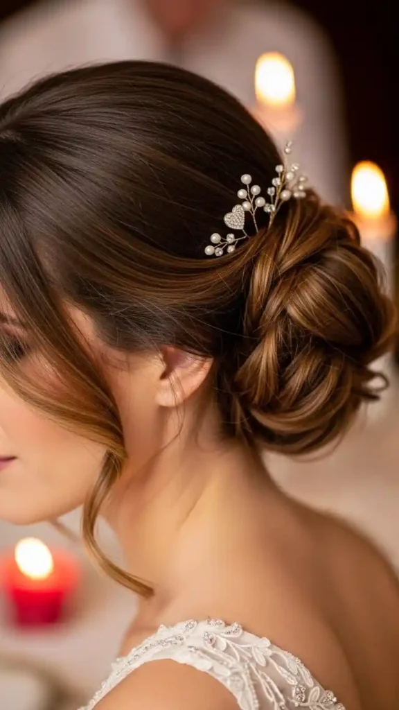 18 Romantic Valentines Day Hairstyles for an Elegant Date Look 4 low-messy-bun-with-face-framing-strands