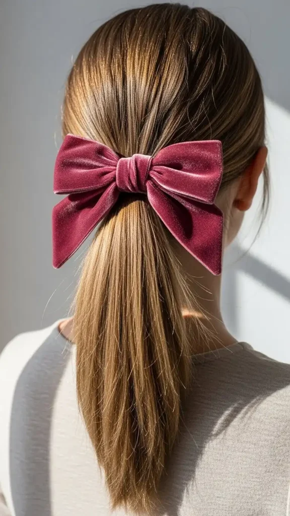 low-ponytail-with-velvet-bow