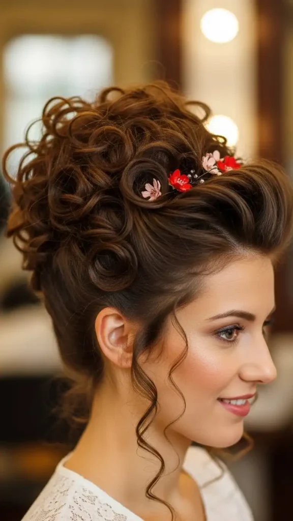 18 Valentine Curly Hairstyles for Women to Create a Beautiful Makeover 9 modern-beehive