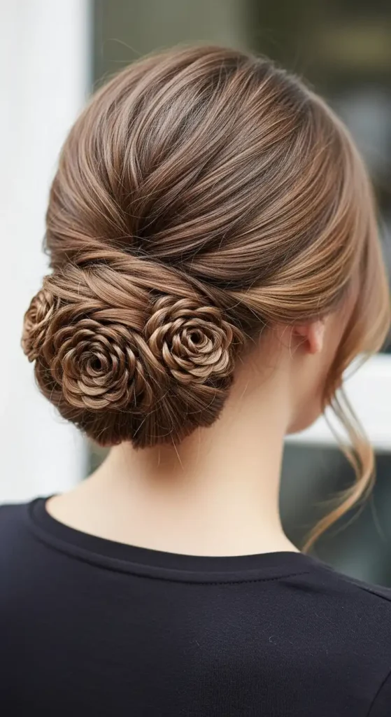 romantic-low-bun-with-rose-inspired-twists