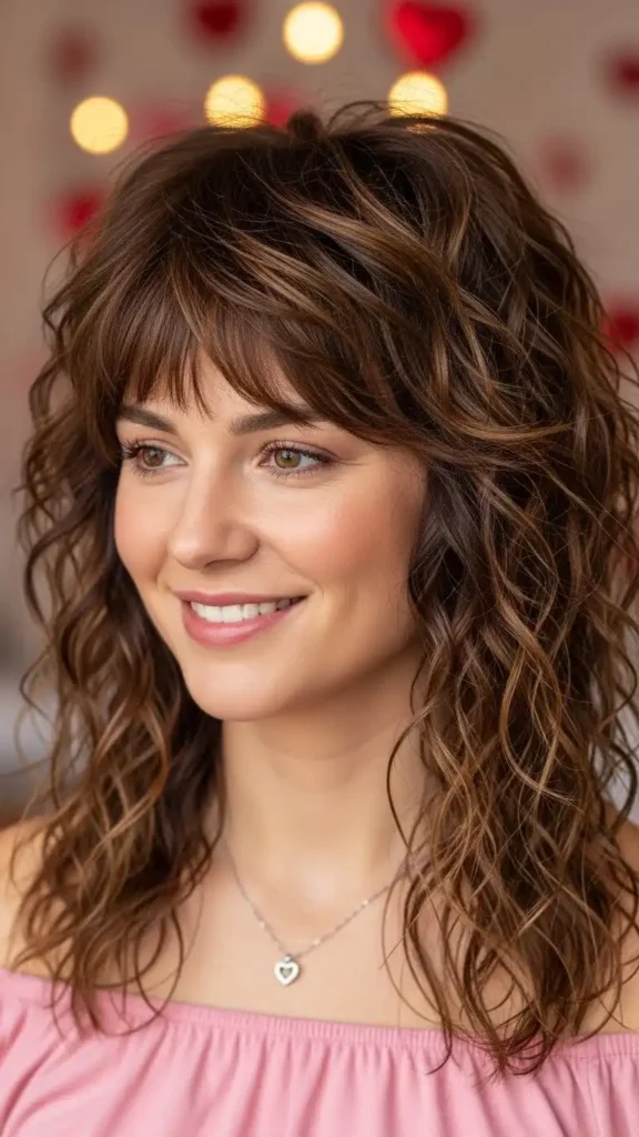 18 Valentine Curly Hairstyles for Women to Create a Beautiful Makeover 18 shaggy-layers