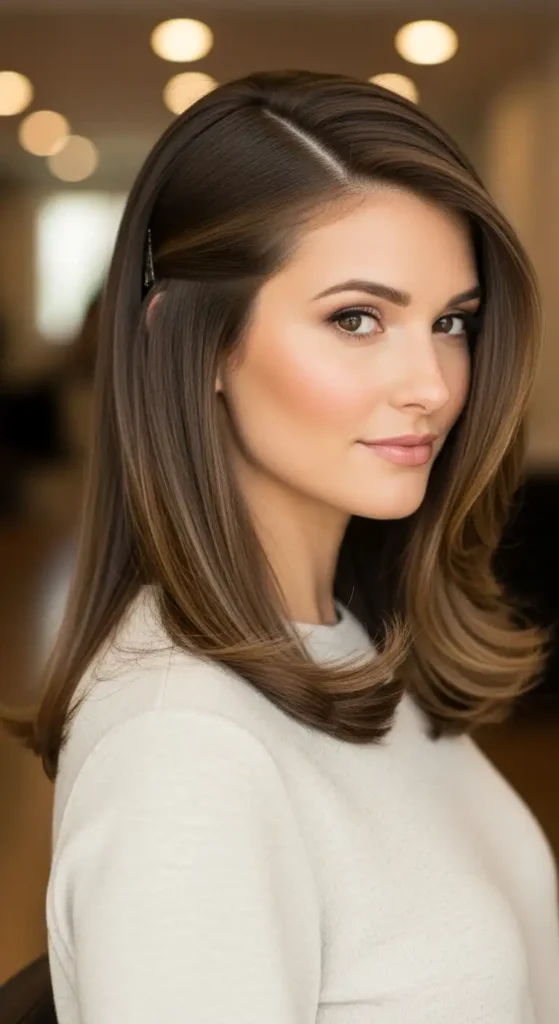Top 18 Valentine’s Cute Hairstyles for Women to Try on Date Night 3 side-parted-sleek-hair-2
