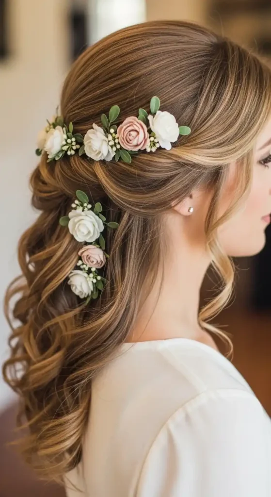side-swept-curls-with-floral-pins
