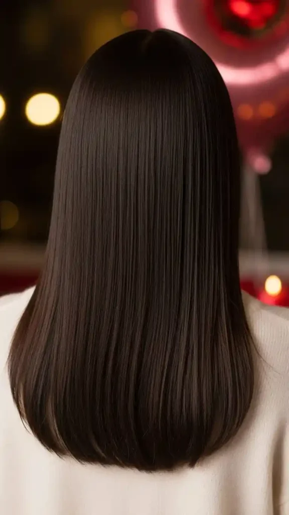 18 Romantic Valentines Day Hairstyles for an Elegant Date Look 13 sleek-straight-hair-with-center-part-romantic-valentines-day-hairstyles