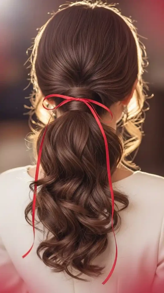 soft-curled-ponytail-with-ribbon-tie