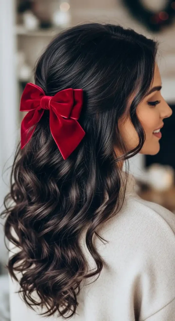 soft-glam-curls-with-velvet-bow