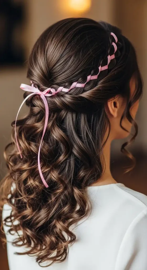 soft-romantic-curls-with-pink-ribbon