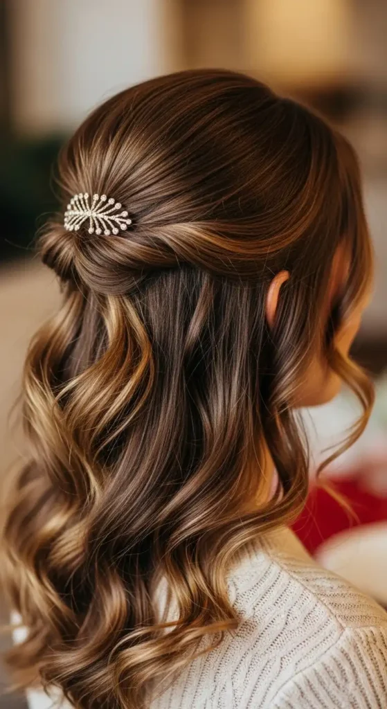 soft-wavy-half-updo