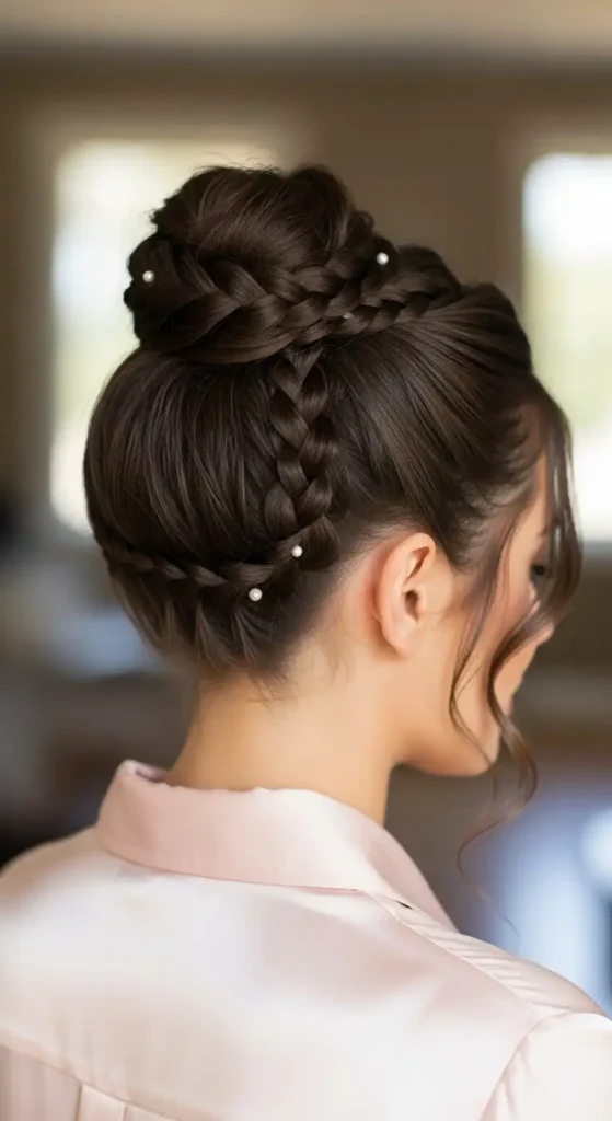 Top 18 Valentine’s Cute Hairstyles for Women to Try on Date Night 5 sophisticated-top-knot-chignon