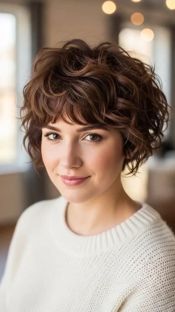 18 Valentine Curly Hairstyles for Women to Create a Beautiful Makeover 16 the-textured-french-crop