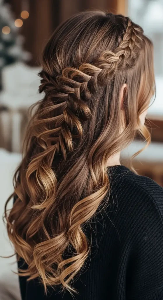 waterfall-braid-with-curled-ends
