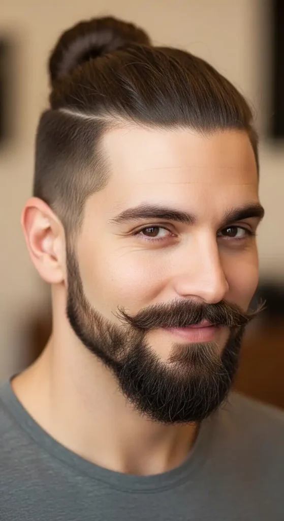 man-bun-with-goatee-hybrid-beard