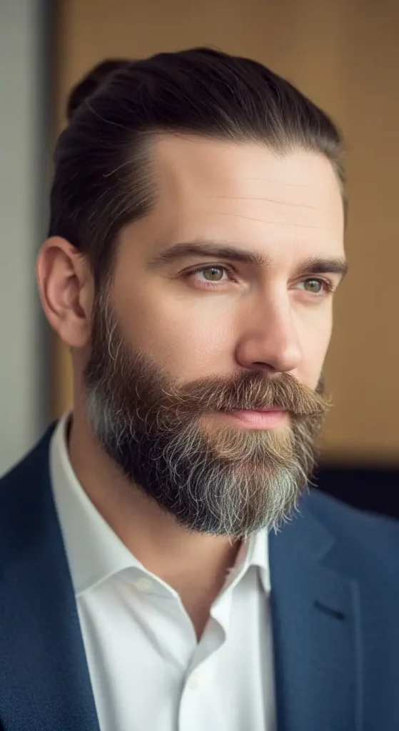 man-bun-with-patchy-beard-styled-smartly