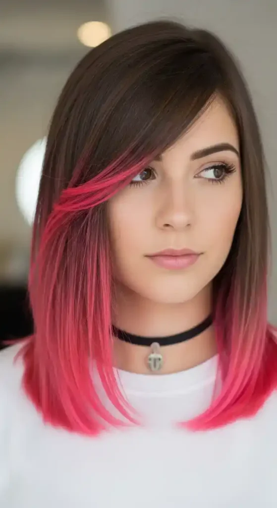18 Bold Pink Peekaboo Hair Color Trends Everyone’s Talking About 6 neon-pink-highlights